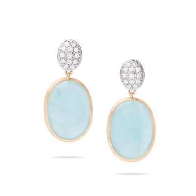 Marco Bicego Siviglia Aquamarine Diamond Drop Earrings in Yellow Gold - Marco Bicego product