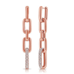 Diamond Paperclip Link Earrings