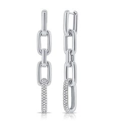Diamond Paperclip Link Earrings