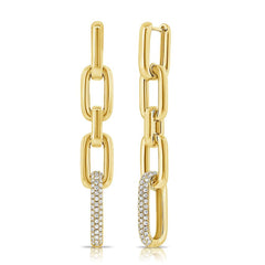 Diamond Paperclip Link Earrings