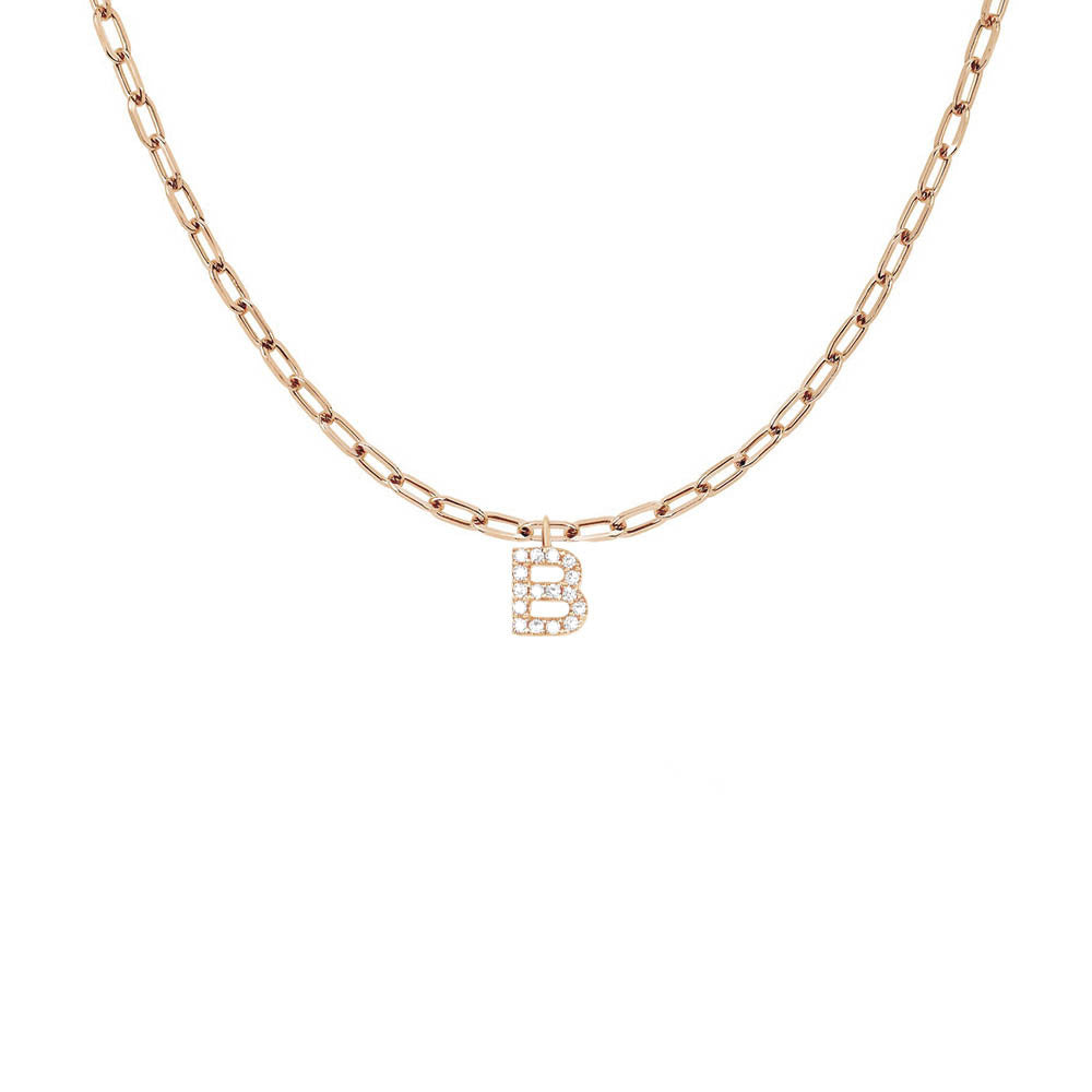 EF Collection Diamond Initial Charm in Yellow gold