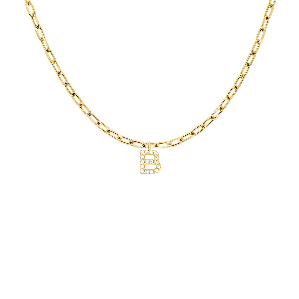 EF Collection Diamond Initial Charm in Yellow gold