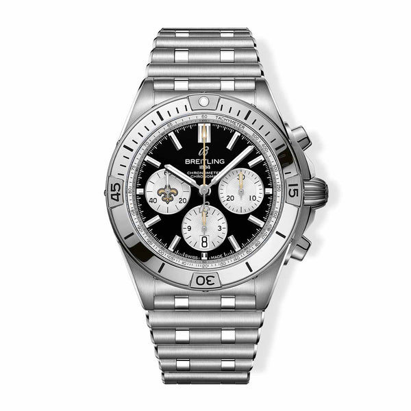 Breitling Chronomat B01 NFL New Orleans Saints Edition with Rouleaux Steel Bracelet - 42mm