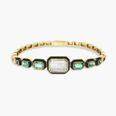 Moritz Glik Enamel Emerald Tennis Bracelet - Moritz Glik product