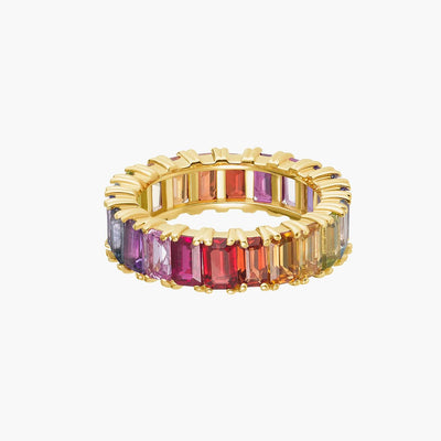 Carbon & Hyde Rainbow Emerald Eternity Ring - Carbon & Hyde product