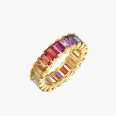Carbon & Hyde Rainbow Emerald Eternity Ring