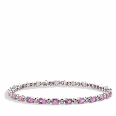 Pink Sapphire And Diamond Alternating Tennis Bracelet - Private Label product