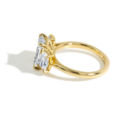 3.09 Carat Radiant Three Stone Lab Grown Diamond Engagement Ring