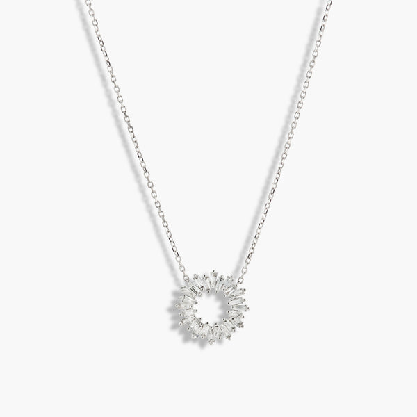 Baguette Circle Diamond Necklace