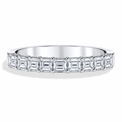 Private Label Emerald Cut Diamond Halfway Band