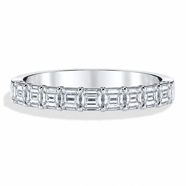 Private Label Emerald Cut Diamond Halfway Band