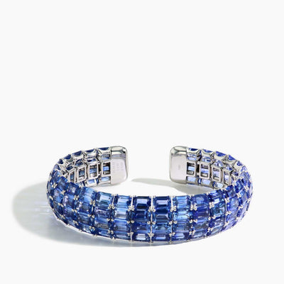 Blue Sapphire and Diamond Bangle Bracelet - Private Label product