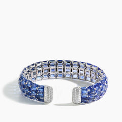 Blue Sapphire and Diamond Bangle Bracelet