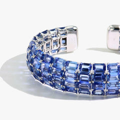 Blue Sapphire and Diamond Bangle Bracelet