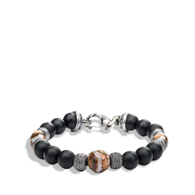 William Henry Ice Age Frosted Black Onyx Beaded Bracelet - William Henry product