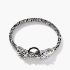 John Hardy Legends Naga Double Dragon Sapphire Station Bracelet