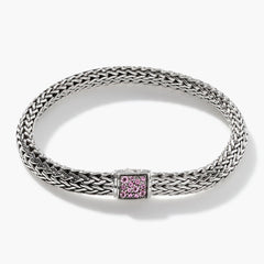 John Hardy Classic Chain Black Sapphire and Pink Tourmaline Reversible Icon Bracelet