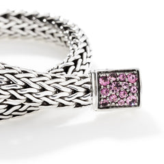 John Hardy Classic Chain Black Sapphire and Pink Tourmaline Reversible Icon Bracelet