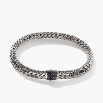 John Hardy Icon Batu 6mm Silver Bracelet with Black Sapphire Clasp - John Hardy product
