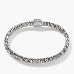 John Hardy Classic Chain 5mm Silver Bracelet with Black Sapphire Clasp