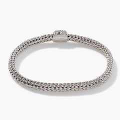 John Hardy Icon 5mm Silver Bracelet with Blue Sapphire Clasp