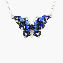 Bellarri Madame Butterfly blue sapphire pendant, front view