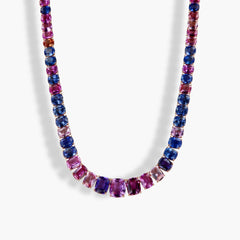 Graduated Multi-Color Sapphire Necklace