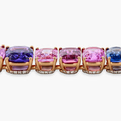 Graduated Multi-Color Sapphire Necklace