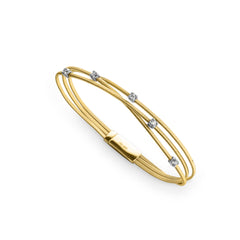 Marco Bicego Goa 18kt Yellow Gold 3 Strand Diamond Station Bracelet