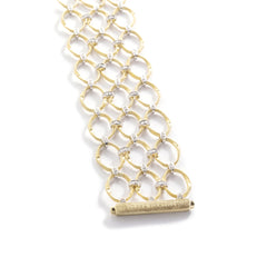 Marco Bicego Marrakech Onde Diamond and Gold Flat Link Bracelet
