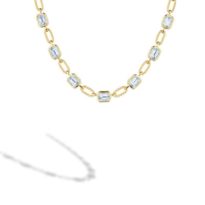Tacori Allure Emerald Cut Blue Topaz Link Necklace - Tacori product