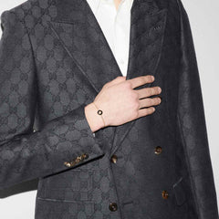 Gucci Interlocking G Chain Bracelet in Black Onyx