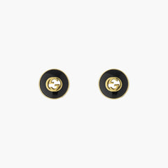 Gucci Interlocking G Stud Earrings in Onyx Black