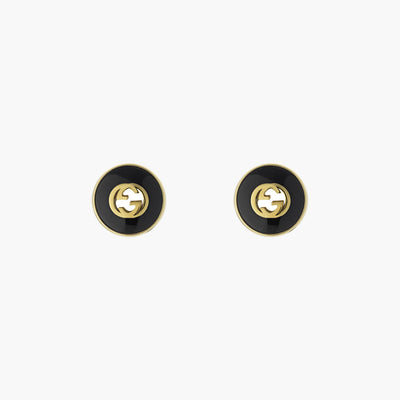 Gucci Interlocking G Stud Earrings in Onyx Black - Gucci product