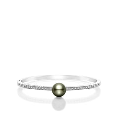 Mikimoto Black South Sea 9.5mm Pearl and Diamond Bracelet