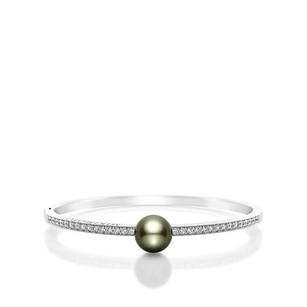 Mikimoto Black South Sea 9.5mm Pearl and Diamond Bracelet