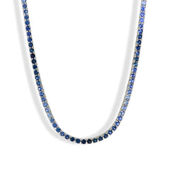 Blue Sapphire Ombre Tennis Necklace