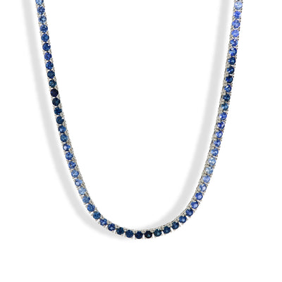 Blue Sapphire Ombre Tennis Necklace - Private Label product
