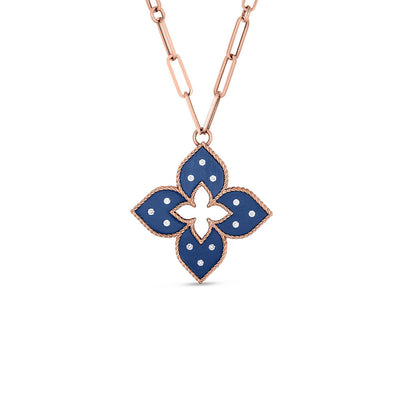 Roberto Coin Venetian Princess Collection Blue Titanium and Medium Gold Pendant with Diamonds - Roberto Coin product