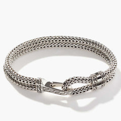 John Hardy Classic Chain Double Silver Hook Bracelet