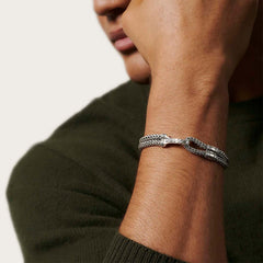 John Hardy Classic Chain Double Silver Hook Bracelet