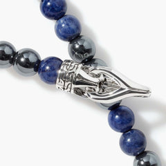 John Hardy Asli Classic Chain Sodalite & Hematite Beaded Bracelet