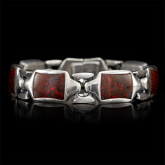 William Henry Dino Retro Silver Link Bracelet