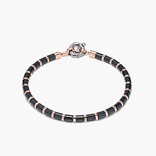 Barakà Snake Two-Tone Black Ceramic Bracelet | BR215151ROCN200002