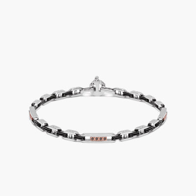 Barakà Skipper Two-Tone Link Chain Bracelet with Black Diamonds - Baraka product