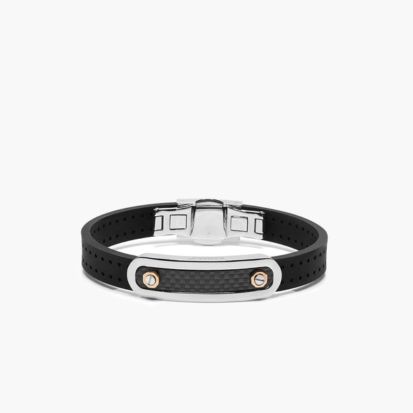 Barakà Carbon Fiber Rose Gold and Stainless Steel Bracelet