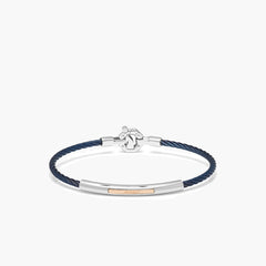 Barakà 316L Stainless Steel Blue Bracelet with 18K Rose Gold