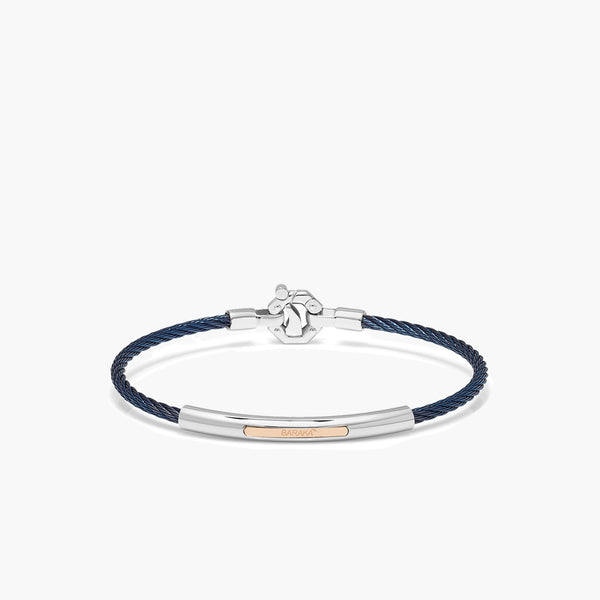 Barakà 316L Stainless Steel Blue Bracelet with 18K Rose Gold