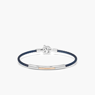 Barakà 316L Stainless Steel Blue Bracelet with 18K Rose Gold - Baraka product