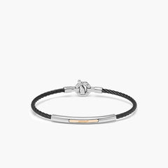 Barakà 316L Stainless Steel Black Bracelet with 18K Rose Gold